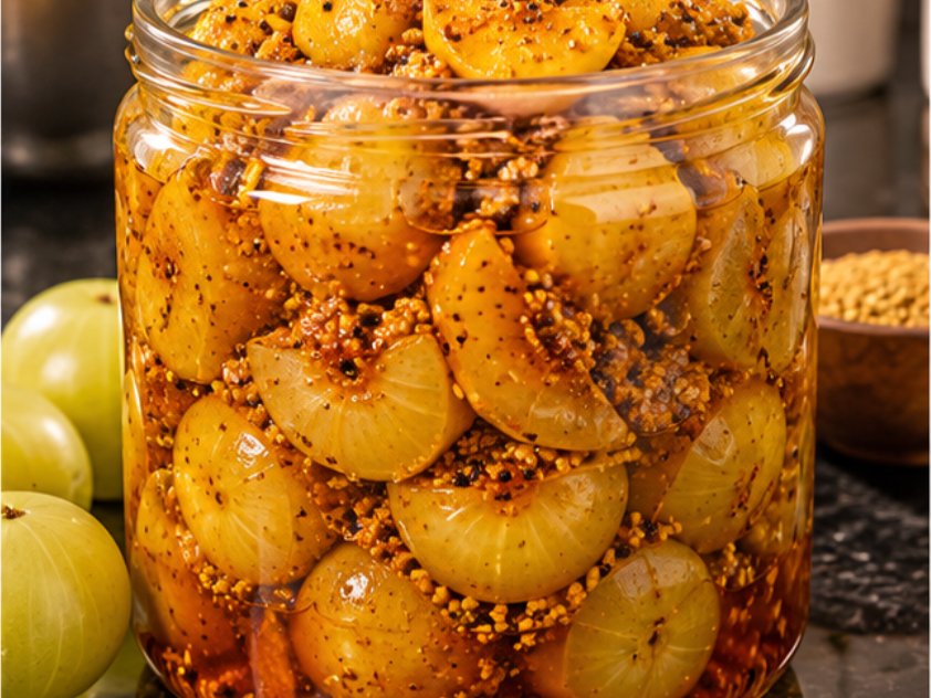 Punjabi Amla Achaar (ਆਵਲੇ ਦਾ ਆਚਾਰ), homemade by Punjabi home cooks