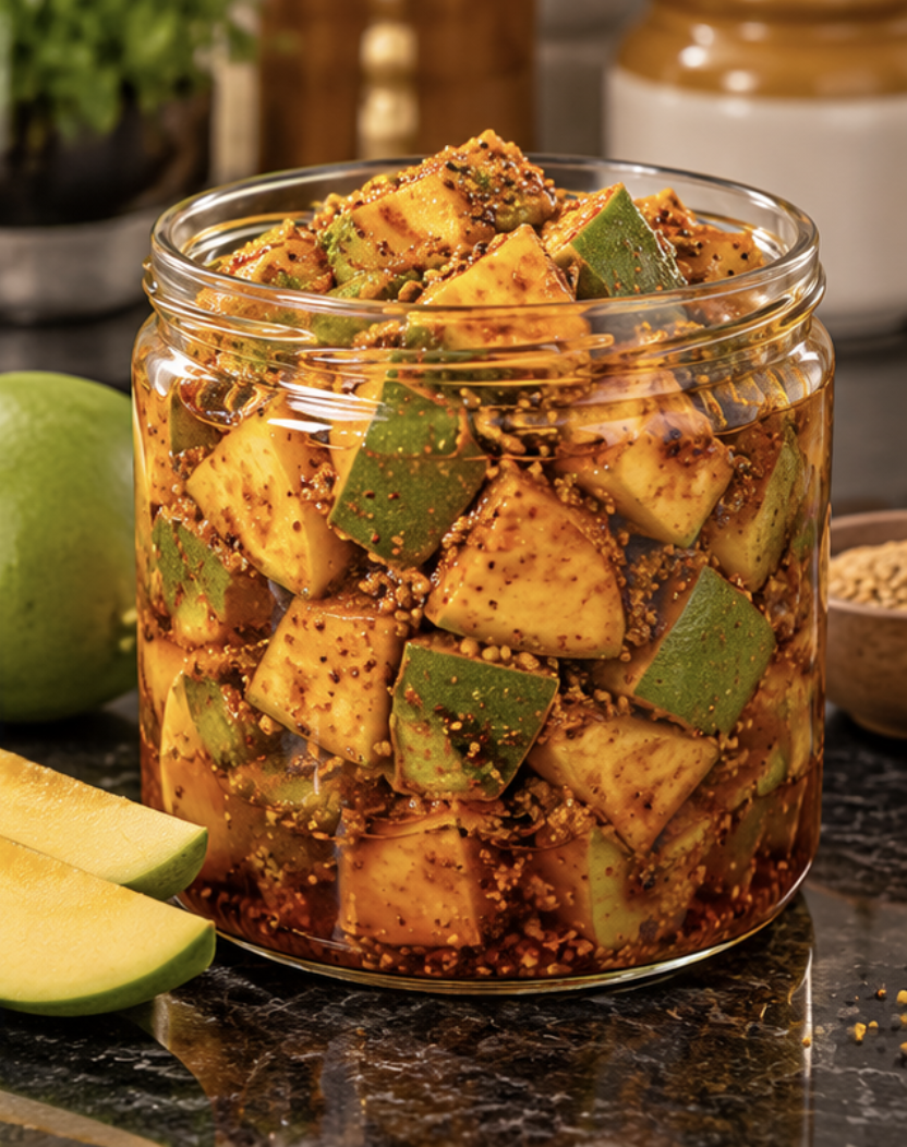 Punjabi Aam Achaar (ਅੰਬ ਦਾ ਆਚਾਰ), homemade by Punjabi home cooks